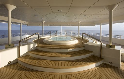 Jacuzzi on the deck of charter yacht INDIAN EMPRESS