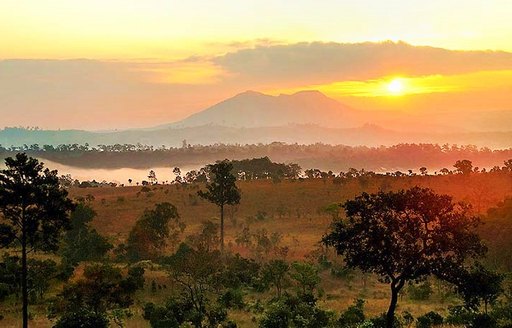 The sunset over the Thung Salaeng Luang National Park, Thailand