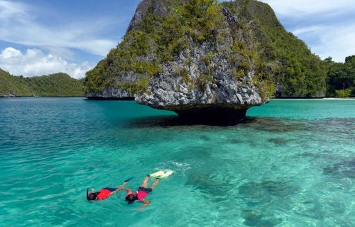 Snorkelers in the Mergui Archipelago on the Andaman Sea
