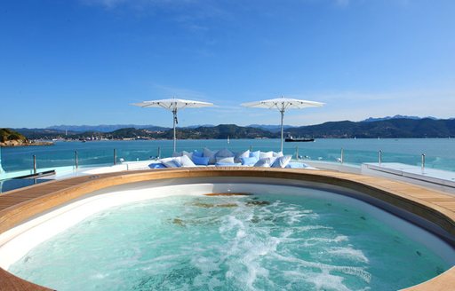 Deck Jacuzzi onboard private yacht charter ST DAVID