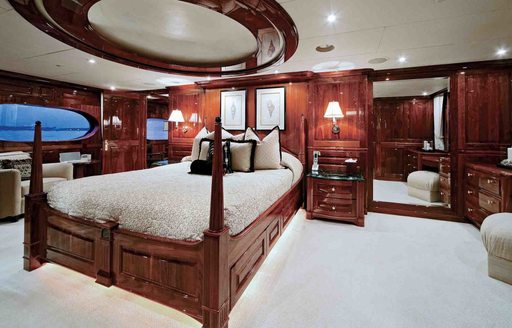 The guest accommodation on board motor yacht One More Toy
