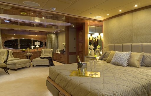 opulent master suite on board motor yacht ‘Lady Sheridan’