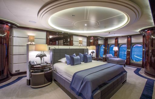 Impressive master suite on board M/Y DREAM