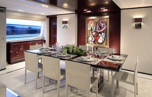luxury motor yacht POLLY's dining room