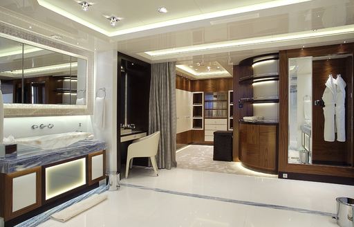 Owners cabin on luxury yacht HONOR