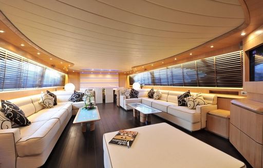 stylish main salon on board luxury yacht ‘Paris A’ 