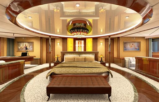 beautiful master suite on board luxury yacht LEGEND 
