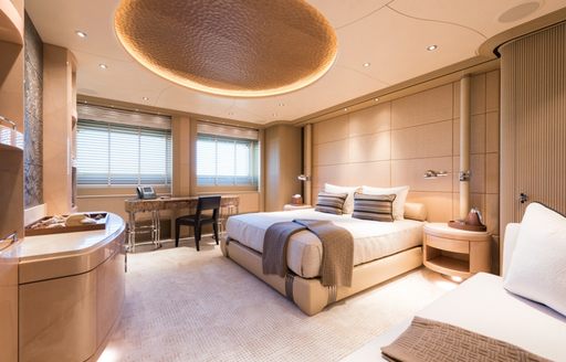 guest cabin aboard luxury yacht RoMEA 