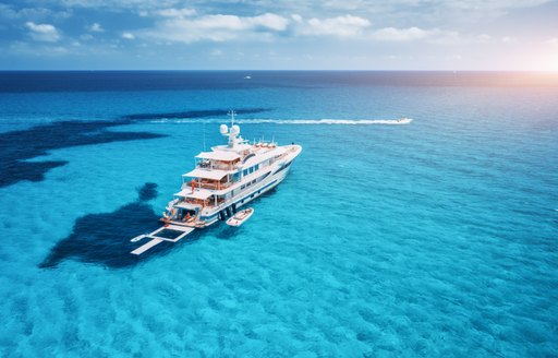 Charter yacht in the open water in Ibiza