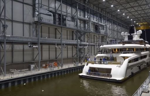 Lady S becomes first yacht to enter Royal Van Lent feadship shed in Amsterdam
