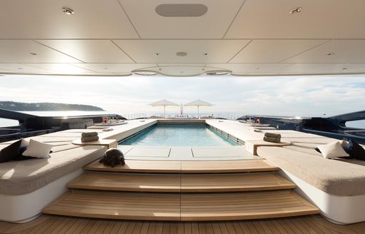 Aft deck pool on superyacht LUNA