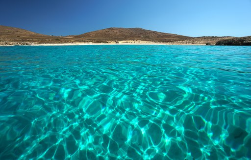 tranquil blue waters in Mykonos