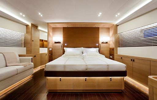 beautiful master suite on board luxury yacht SHAMANNA