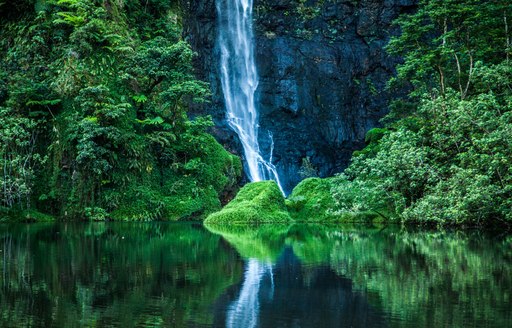 waterfall in French Polynesia
