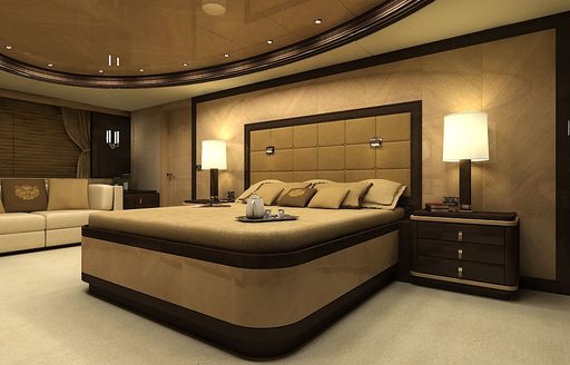 The master suite of master yacht Christina G