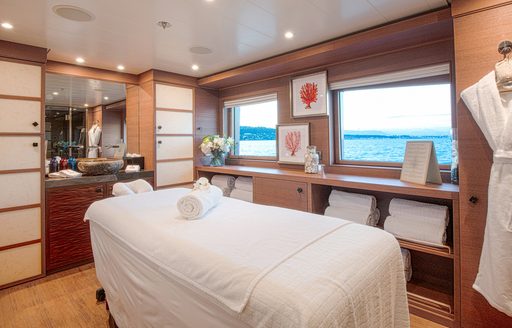 Massage room on board charter yacht SPIRIT