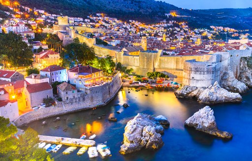 Overlooking Dubrovnik yacht Old Town in Croatia