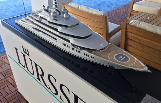 Model of a Lurssen yacht on show at FLIBS 2017