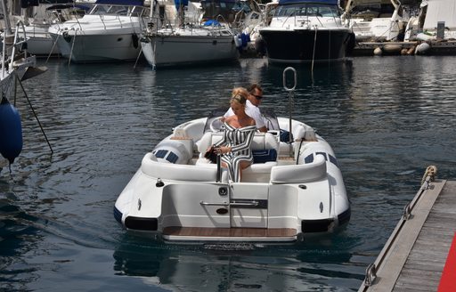 Guests on their tender at the Monaco Grand Prix