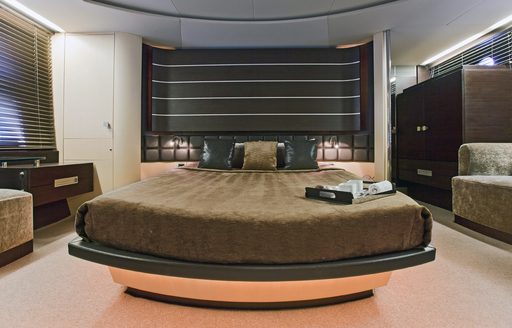 master suite on board superyacht Nami