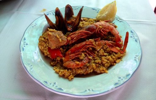 enjoying seafood at Ca Na Ribes, Santa Eulalia on an Ibiza luxury yacht charter