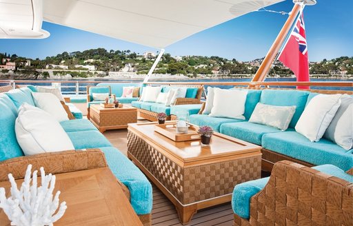 luxury motor yacht BATON ROUGE comfy deck seating