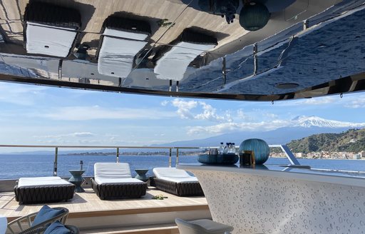 Social space onboard private charter yacht PANDION PEARL