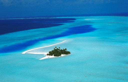 aerial view of Rihiveli Sunrise Island on Baa Atoll in the Maldives