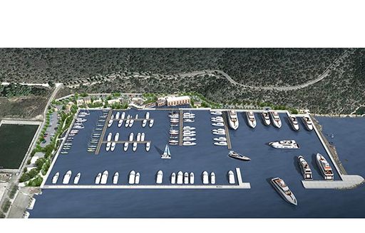 rendering of new superyacht marina in Ermioni, Greece