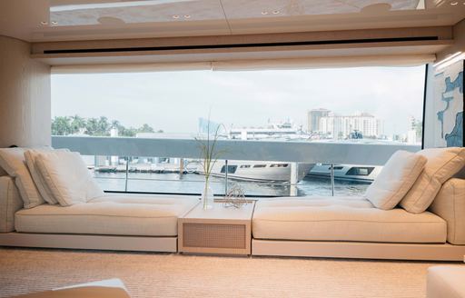 Main salon viewing area on board charter yacht ANOTHER ONE
