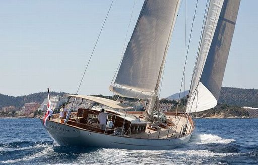 Sailing yacht competing in Loro Piana Superyacht Regatta