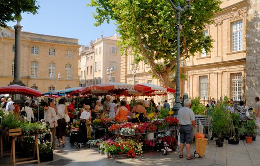 French market day in town 