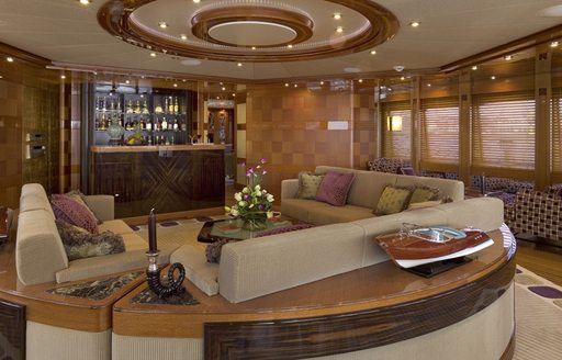 Opulent skylounge on board charter yacht ‘Lady Sheridan’ 