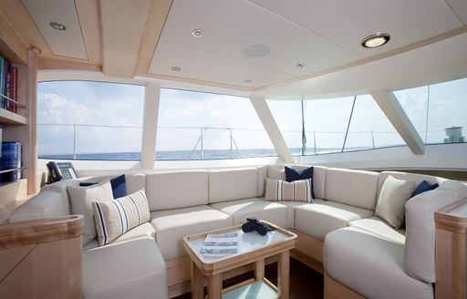 180-degree views in upper salon on board sailing yacht NOSTROMO 