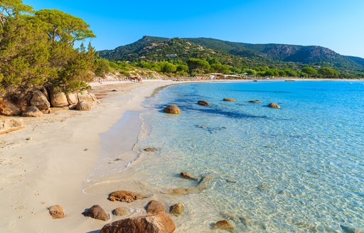 sandy beach in corsica, south of france