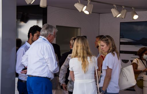 Visitors milling at the Monaco Yacht Show