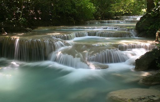Cascading water on the rocks at Thung Salaeng Luang National Park