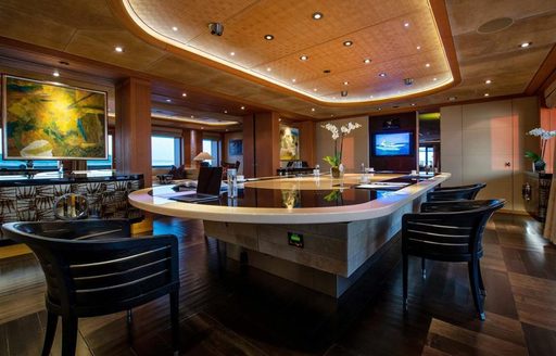 Elegant formal dining area on Superyacht SUNRAYS