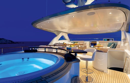 Jacuzzi onboard luxury superyacht charter Calypso I