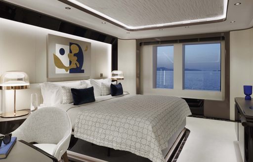 Overview of a double guest cabin onboard charter yacht MALIA 