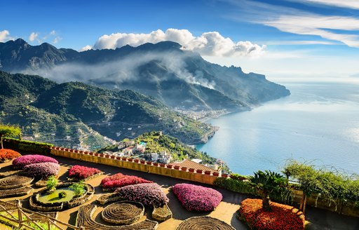 View of Amalfi Coast from Ravello in Italy