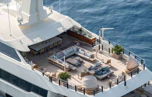 Sun deck on board charter yacht ARBEMA