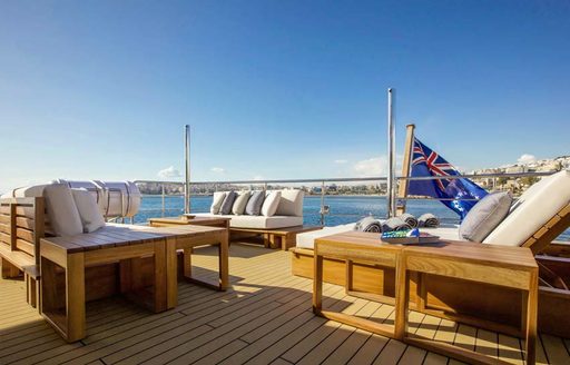 Views over the deck on luxury yacht ASPIRE