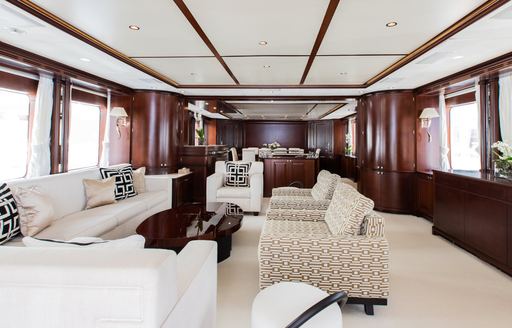 Main salon on board charter yacht AHIDA 2