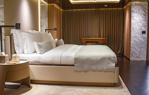owners suite on megayacht geco