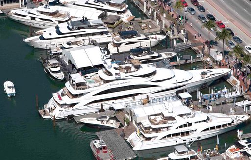 Superyachts on display at the 2014 Miami Yacht & Brokerage Show