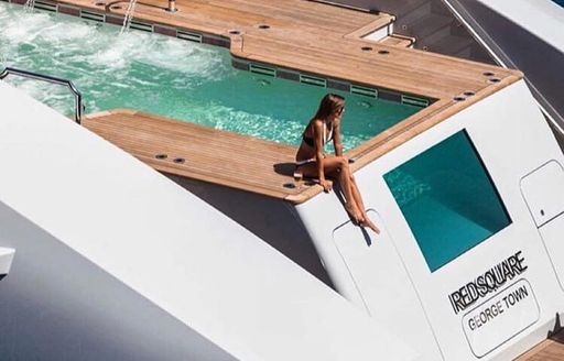 Infinity pool on board luxury yacht AXIOMA