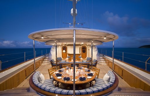 Aft deck on board superyacht ANTARA