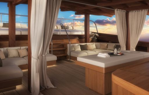 Sailing yacht LAMIMA's luxurious onboard spa area