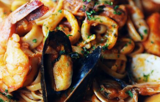 Italian seafood dish of mussels and pasta